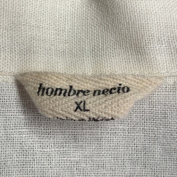 HOMBRE NECIO Size XL Beige Black Figures Print Linen Cotton Jacket - Picture 6 of 6